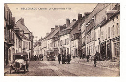 CREUSE / BELLEGARDE / LE CENTRE DE LA VILLE  ( Belle Animation + AUTOMOBILES Années 20 ) / Edit. LUQUET, Evaux-les-Bains - Bellegarde