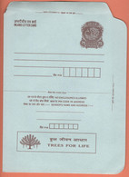 India Inland Letter / Peacock 75 Postal Stationery / Trees For Life - Inland Letter Cards