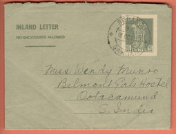 India Inland Letter 1952 / Ashoka Pillar, Lions 1 1/2 Annas, Postal Stationery - Inland Letter Cards