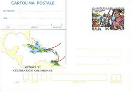 ITALIA - REPUBBLICA ITALIANA - 1992 - CP223 - 700 Celebrazioni Colombiane, Il Secondo Viaggio Di Cristoforo Colombo - Ca - Interi Postali