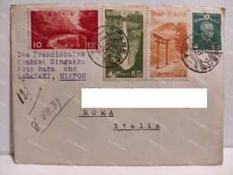 Cover 4 Stamp Japan Nagasaki To Rome 1939 - Lettres & Documents