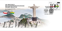 2020.11.19. 100th Anniversary Of Diplomatic Relations Between Poland And Brazil FDC - Cartas & Documentos