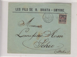 FRANCE LEVANT SMYRNE 1901 Nice Cover To Italy - Covers & Documents
