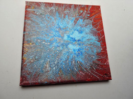Tableau Abstrait Abstract Fluid Painting 20 X 20 Cm - Acrylic Resins