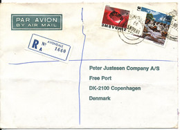 Zimbabwe Registered Air Mail Cover Sent To Denmark 5-11-1981 Topic Stamps Sent From UNDP Salisbury - Zimbabwe (1980-...)