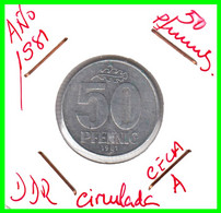 ( GERMANY ) AÑO 1981 REPUBLICA DEMOCRATICA DE ALEMANIA ( DDR ) MONEDAS DE 50 PFENNING ALUMINIO - DE 23 mm. - 50 Pfennig