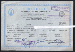 RICEVUTA DELLA COMPAGNIA ASSICURAZIONI " BRANDARIS " DI AMSTERDAM DEL 1961 - INSURANCE COMPANY (STAMP105) - Pays-Bas