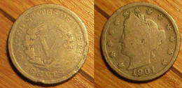 USA - 5 Cents 1901 - 1883-1913: Liberty