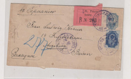 RUSSIA 1899  St,Petersburg   Nice Registered Postal Stationery Cover To Germany - Covers & Documents