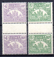 Madagascar: Yvert N° Taxe 9/10**; MNH; Paire Inter-panneau - Timbres-taxe