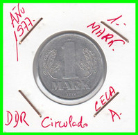 ( GERMANY ) AÑO 1977 REPUBLICA DEMOCRATICA DE ALEMANIA ( DDR ) MONEDAS DE 1-DM ALUMINIO - DE 25 mm. - 1 Marco