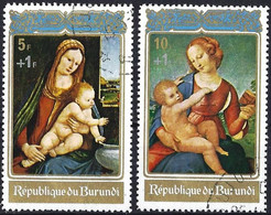 Burundi 1972 - Mi 899/900 - YT 525/26 ( Christmas : Religious Paintings ) Overprinted - Usados