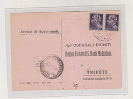 ITALY TRIESTE A 1945  AMG-VG Nice Answer  Postcard - Marcophilia