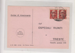ITALY TRIESTE A 1946  AMG-VG Nice Answer Postcard - Poststempel