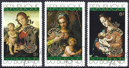 Burundi 1971 - Mi 804/06 - YT 476/78 ( Christmas : Religious Paintings ) Complete Set Overprinted UNICEF - Gebruikt