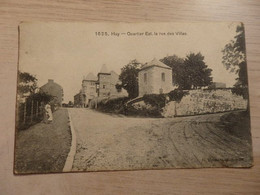Huy - Quartier Est, La Rue Des Villas - Circulé: 1907 - 2 Scans. - Huy