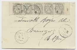 FRANCE BLANC 1C BANDE DE 5BDF 2 CARTE FANTAISIE  ?? 1903 - 1900-29 Blanc