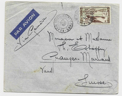 A.E.F. PA 3FR75 SEUL LETTRE COVER AVION POINTE NOIRE 10 DEC 1937 POUR SUISSE VIA GENEVE - Covers & Documents