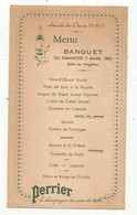 Menu ,AMICALE DES CLASSES 15-16-17 , Banquet 1965 ,salle De L'AIGUILLON , PERRIER ,frais Fr 1.65 E - Menus