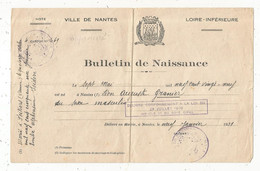BULLETIN DE NAISSANCE , Ville De NANTES, Loire-Inférieure , 1951 - Unclassified