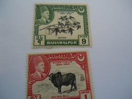 BAHAWALPUR  MLN STAMPS  COW  FLOWERS - Bahawalpur