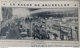 1906 LE SALON AUTOMOBILE DE BRUXELLES - LORRAINE DE DIETRICH - USINES PIPE - BERLIET - LA VIE AU GRAND AIR - 1900 - 1949