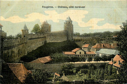 Fougères * Vue Sur Le Château , Côté Nord Est * Cpa Toilée Colorisée - Fougeres