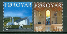 Føroyar 2002; Kirken Gøta, Michel 433-434.** (MNH) - Isole Faroer