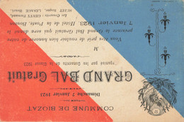 03 Biozat  Carton D'invitaion Bal  1923 - Andere & Zonder Classificatie