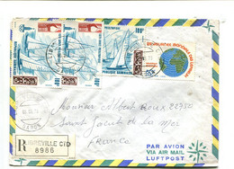 GABON 1979 - Affranchissement Multiple Sur Lettre Recommandée Par Avion - Jeux Olympiques Voile / Lèpre - Gabon