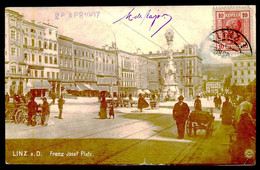 LINZ - A. D. Franz Josef Platz. ( Ed. Oranotypie. Gesetzlich/ Photobrom Wien VII) Carte Postale - Linz