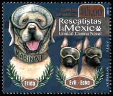 Mexico - Rescue Dogs, Set Of 2 Stamps, MNH, 2018 - Farfalle