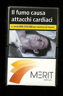 Tabacco Pacchetto Di Sigarette Italia - Merit 4 Gialla N.1 Da 20 Pezzi - Vuoto - Etuis à Cigarettes Vides