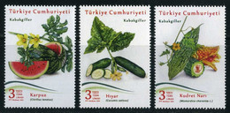 Türkiye 2021 Mi 4663-4665 MNH Cucurbita (Cucurbit): Watermelon, Cucumber, Bitter Melon | Plants (Flora), Fruits - Ungebraucht