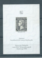 SPAIN 1984 Hamburg Germany Imperforated Bloc Proof Epreuve Druck Specimen Prueba Espagne España - Probe- Und Nachdrucke