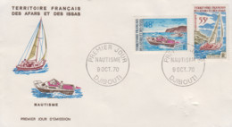 Enveloppe  FDC   1er  Jour  TERRITOIRE  FRANCAIS  Des  AFARS  Et  ISSAS     Nautisme     1970 - Altri & Non Classificati