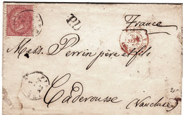 1864 N° IT19 Cachet PD /lettre-facture Du 27 Septembre 1864 Florence (Italie) Pour Caderousse (Vaucluse) - Marques D'entrées