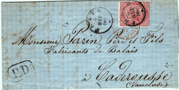 1864 N° IT 19 Cachet PD /lettre-facture Du 4 Septembre 1864 Brozzi (Italie) - Marques D'entrées