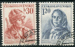 CZECHOSLOVAKIA 1954 Slovak National Rising Anniversary Used.  Michel 869-70 - Used Stamps