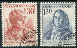 CZECHOSLOVAKIA 1954 Slovak National Rising Anniversary Used.  Michel 869-70 - Usados