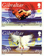 Ref. 84294 * NEW *  - GIBRALTAR . 1995. 50th  ANNIVERSARY OF THE UN. 50 ANIVERSARIO DE LA ONU - Gibraltar