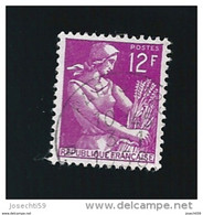 N° 1116  Moissonneuse, 12 Frs  Timbre  France  1957-1959 Oblitéré - 1957-1959 Reaper