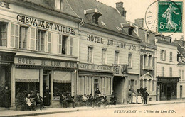 étrépagny * 1909 * L'Hôtel Du Lion D'Or , Café Du Commerce * Devanture * Pharmacie LEBLANC - Sonstige & Ohne Zuordnung