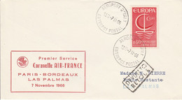 PREMIER VOL CARAVELLE AIR FRANCE PARIS-BORDEAUX 1966 - Flugzeuge