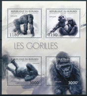 BURUNDI 2012 MNH 4v SS, Gorilla, Monkeys, Wild Animals - Gorilla's