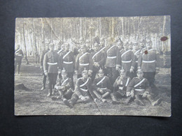 Echtfoto AK 1911 Soldaten Mit Pickelhaube Und Trompete! Preussische Soldaten In Voller Uniform / Kleine Truppe / Einheit - Altre Guerre