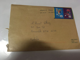 (3 F 45) Large Cover - Posted From France To Australia During COVID-19 Pandemic (with Post Office Label) 23 X 16 Cm - Cartas & Documentos