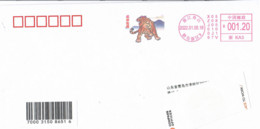 China 2022, Franking Meter, Year Of Tiger, On Circulated Cover, Arrival Postmark On Back - Covers & Documents