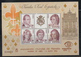 LOT 544  - ESPAGNE BF  N°  33 ** - EXPOSITION PHILATELIQUE - FAMILLE ROYALE - Cote 6 € - Blocs & Hojas