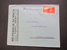 Saargebiet 1923 Drucksache Firmenumschlag Heinrich Schick Export - Import Zweibrücken / Pfalz Und Schwarzenacker - Brieven En Documenten